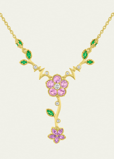 Shop Paul Morelli 18k Yellow Gold Sapphire, Tanzanite And Diamond Wild Child Chain Necklace
