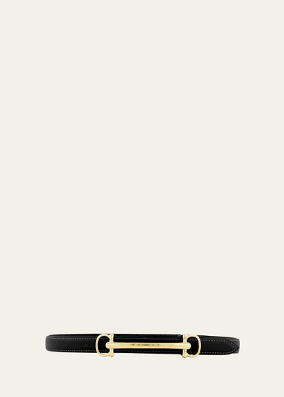 Shop Vaincourt Paris La Brillante Leather Belt In Black