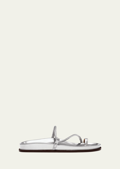 Shop Emme Parsons Bari Naked Toe Ring Sandals In Silver Nappa
