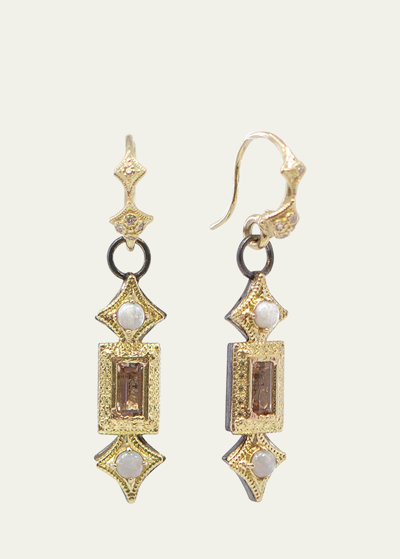 Shop Armenta Crivelli Drop Earrings With Opal And Morganite In Gold