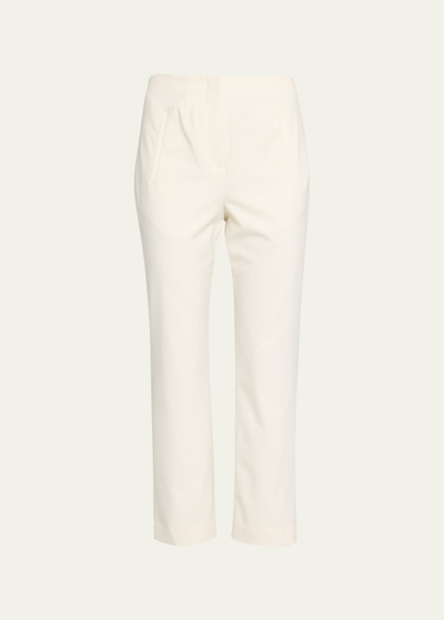 Shop Veronica Beard Stila Straight Cropped Pants In Off-white