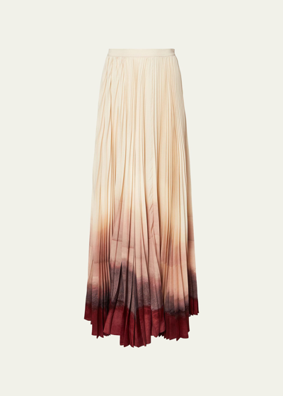 Shop Altuzarra Sif Pleated Ombre Maxi Skirt In Ivory Colorscape