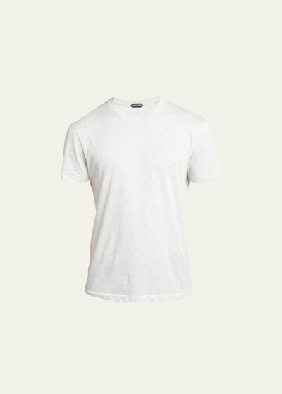 Shop Tom Ford Men's Cotton Crewneck T-shirt In Light Grey