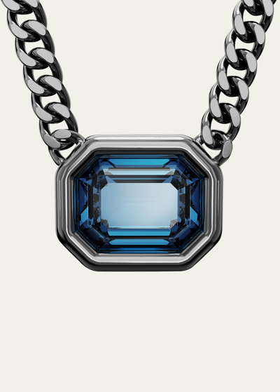 Shop Swarovski Millenia Octagon-cut Crystal Pendant Chain Necklace In Blue