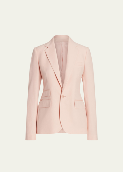 Shop Ralph Lauren Parker Cashmere Single-breasted Blazer Jacket In Pink