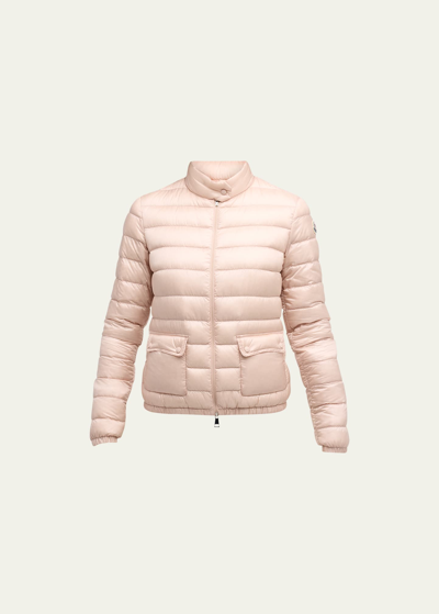 Shop Moncler Lans Puffer Jacket In Pastel Pink
