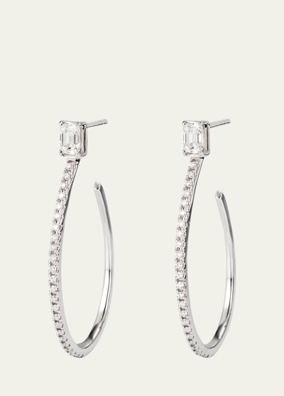Shop Lana Flawless Diamond Teardrop Hoop Earrings, 35mm In Wg