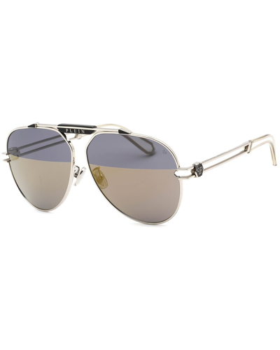 Shop Philipp Plein Unisex Spp048m 62mm Sunglasses In Silver