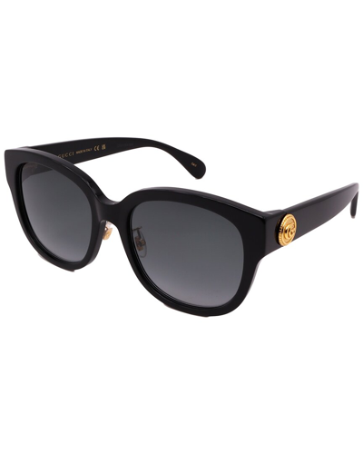 Shop Gucci Women's Gg1409sk 55mm Sunglasses In Black