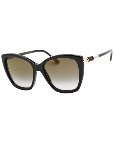 Shop Jimmy Choo Women's Rose/s 55mm Sunglasses In Black