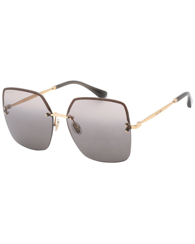 Shop Jimmy Choo Women's Tavi/s 60mm Sunglasses In Gold