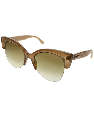 Shop Jimmy Choo Women's Oval 56mm Sunglasses In Brown