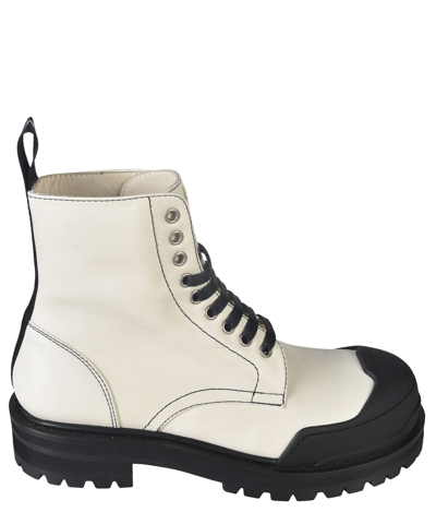 Shop Marni Lace-up Boots In White