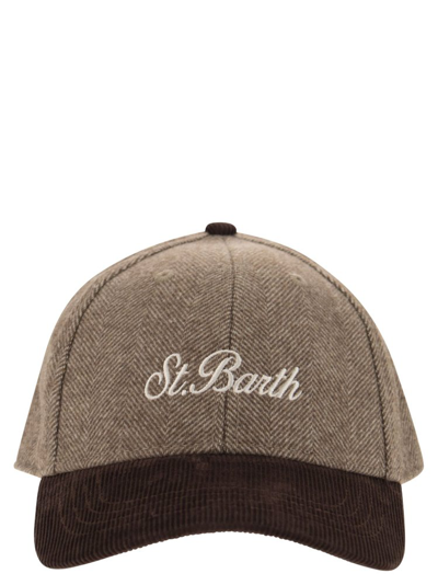 Shop Mc2 Saint Barth Logo Embroidered Baseball Cap In Beige