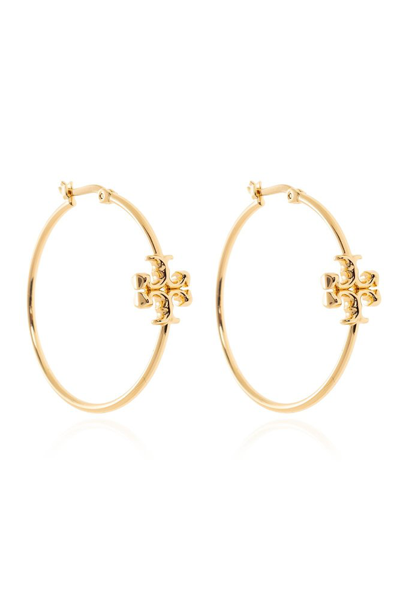 Shop Tory Burch Kira Hoop Earrings In Gold