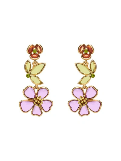 Shop Oscar De La Renta Cloudy Resin Floral Chandelier Earrings In Purple