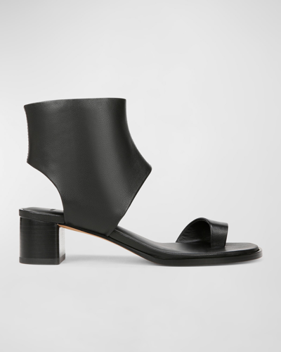 Shop Vince Ada Leather Toe-ring Sandals In Black Leather