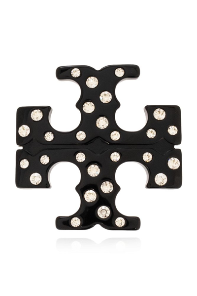Shop Tory Burch Embellished Hair Clip In Black