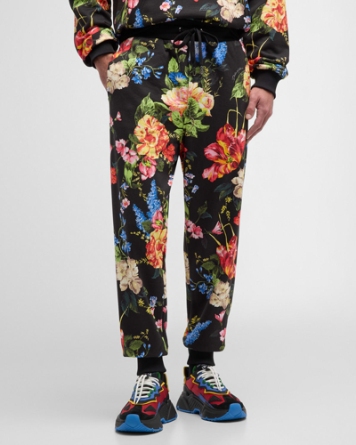 Shop Dolce & Gabbana Men's Dg Floral Sweatpants In Open Misce