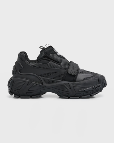 Shop Off-white Men's Glove Leather Slip-on Sneakers In Black Black