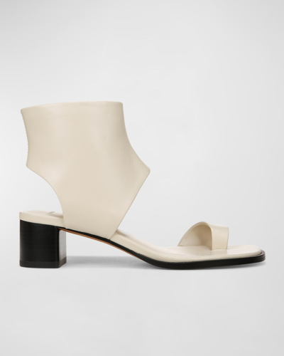 Shop Vince Ada Leather Toe-ring Sandals In Moonlight White L