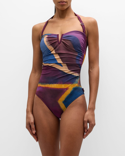 Shop Shan Ophelie Halter One-piece Swimsuit