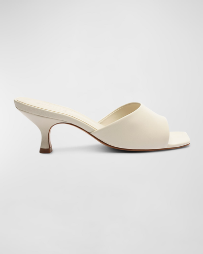 Shop Schutz Dethalia Metallic Stiletto Mule Sandals In White