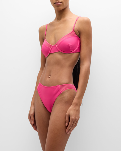 Shop Ramy Brook Ensley Bikini Bottoms In Perfect Pink