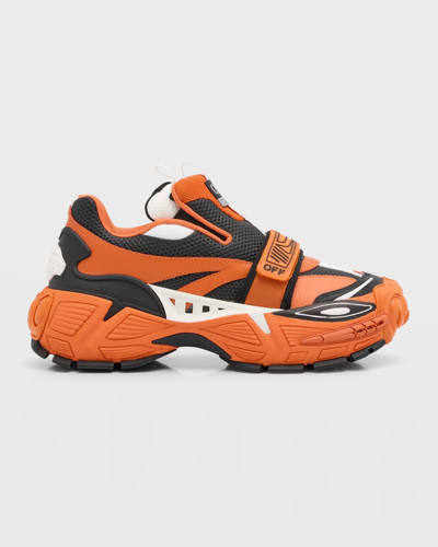 Shop Off-white Men's Glove Leather Slip-on Sneakers In Orange Black
