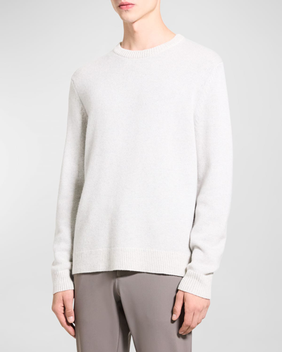 Shop Theory Men's Hilles Crew In Plush Cashmere In Stnw/lhtgy