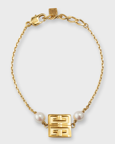 Shop Givenchy 4g Golden Pearly Bracelet In Golden Yellow