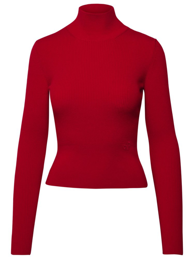 Shop Patou High Neck Knitted Jumper In Red
