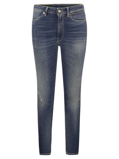 Shop Dondup Logo Patch Skinny Jeans In Blue