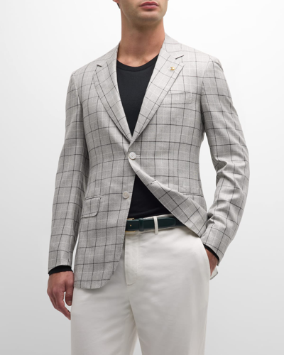 Shop Stefano Ricci Men's Wool And Silk Two-button Jacket In Light Grey