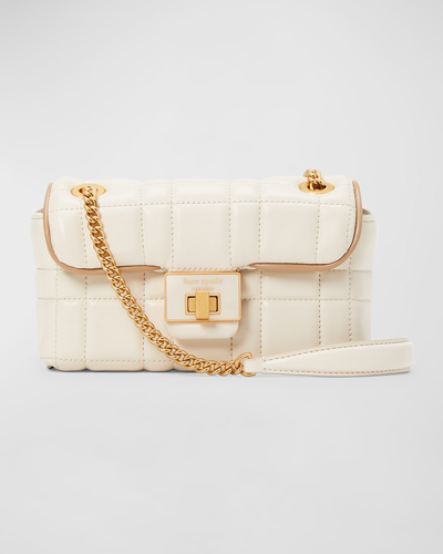 Shop Kate Spade Evelyn Small Quilted Leather Shoulder Bag In Ivory.