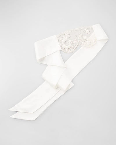 Shop Kiki De Montparnasse Beaded Lace Blindfold In White