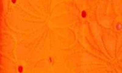 Shop Sanctuary Eyelet Puff Sleeve Blouse In Blood Orange