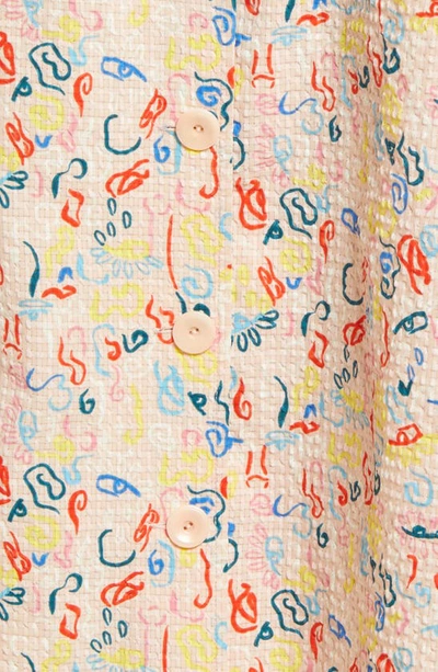 Nordstrom Cristina Martinez Print Skirt In Pink Peach Doodle Line