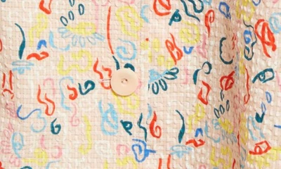 Nordstrom Cristina Martinez Print Skirt In Pink Peach Doodle Line