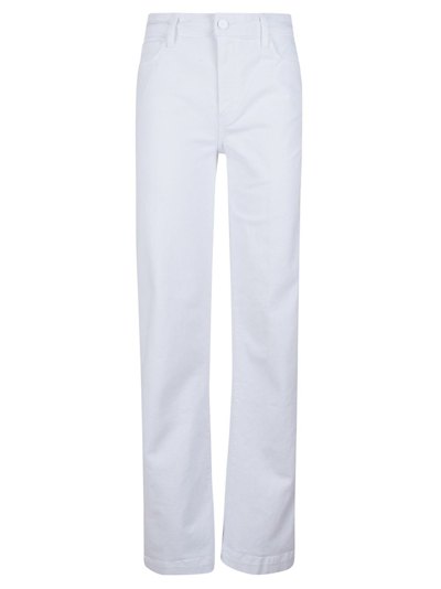 Shop Paige Mid Rise Pressed Crease Jeans In White