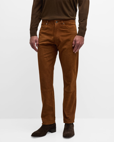 BALLY MEN'S SUEDE CORDUROY TROUSERS 