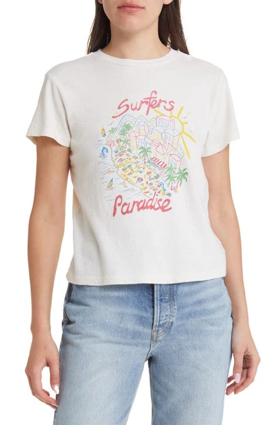 Re/done Classic Tee Surfers Paradise In Vintage White