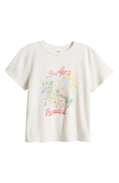 Re/done Classic Tee Surfers Paradise In Vintage White
