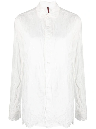 Daniela Gregis Crinkled Long-sleeve Cotton Shirt In White