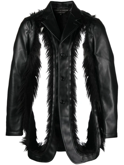 Shop Homme + Cut-out Detail Single-breasted Jacket In Black