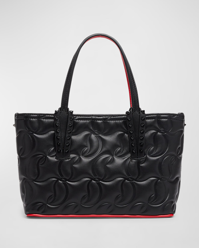 Shop Christian Louboutin Cabata Mini Leather Chain Shoulder Bag In Cm53 Blackblack