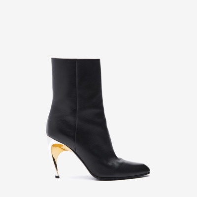 Shop Alexander Mcqueen Armadillo Ankle Boot In Blacl/silver/gold