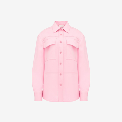 Shop Alexander Mcqueen Military Pocket Shirt In Pale Pink