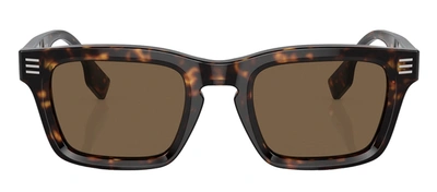 Shop Burberry Be 4403 300273 Square Sunglasses In Brown