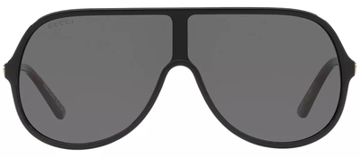 Shop Gucci Gg0199s 001 Shield Sunglasses In Grey